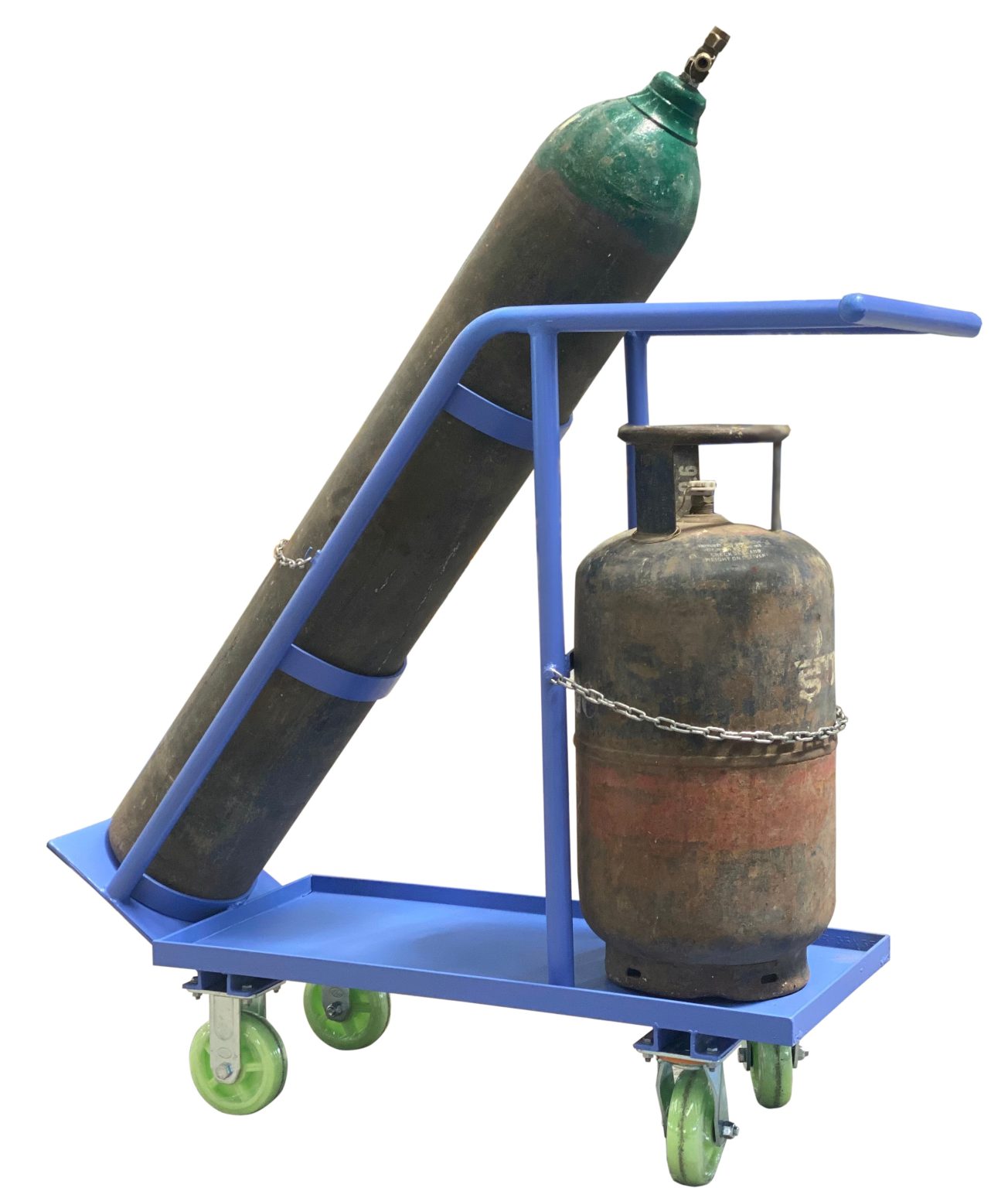 M151 Double Gas Cylinder Trolley for Workshop, Industrial and Medical Cylinder Handling Use, Heavy Duty Carrier for Safe Transport, Storage and Daily Operational Movement Tasks